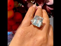 Acquamarina, diamante, anello 18 carati 14258-2424