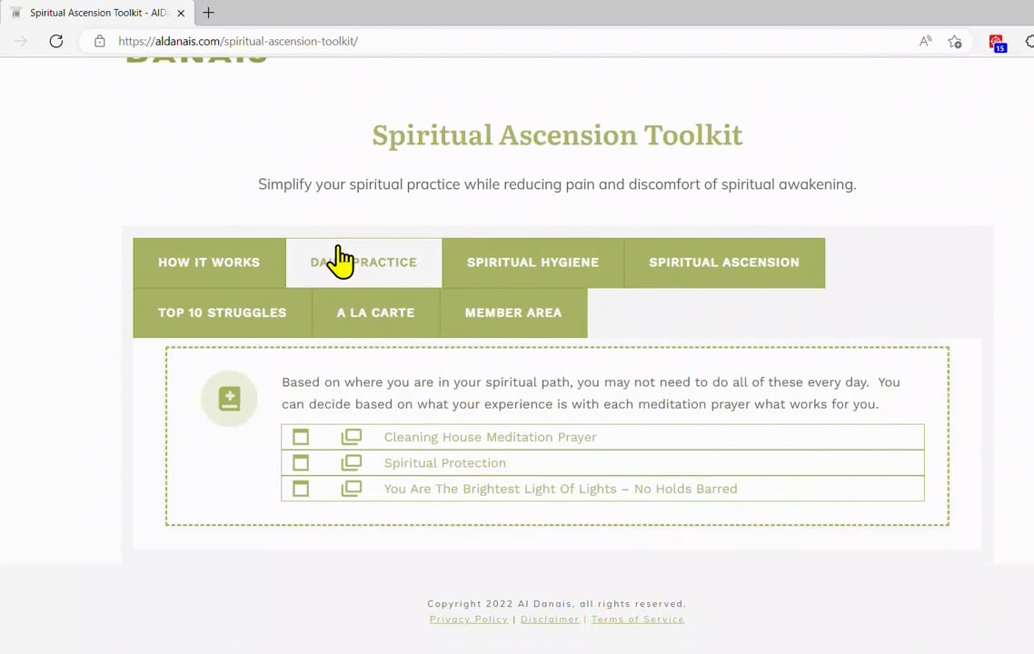 How to navigate the Spiritual Ascension Toolkit on Vimeo