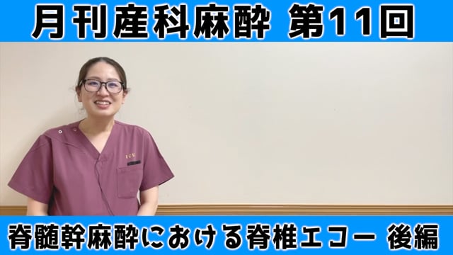 第11回　脊髄幹麻酔における脊椎超音波【後編】