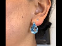 Pearl, Topaz, Silver Earrings 14146-1481