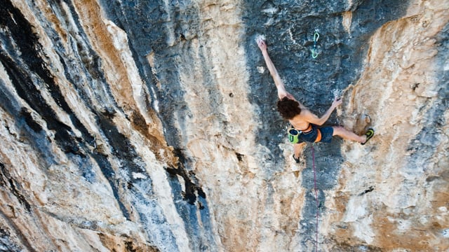 BD athlete Adam Ondra making the first ascent of Chaxi Raxi 9b at Oliana Spain from Black Diamond Equipment