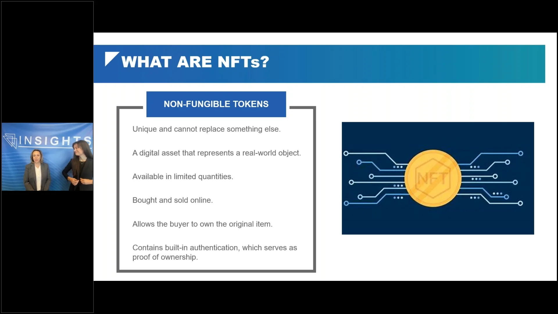 Insights 2022 | Day Two - How Non-Fungible Tokens Are Changing the Future  of Business with Juliana Neelbauer & Nicole Suk