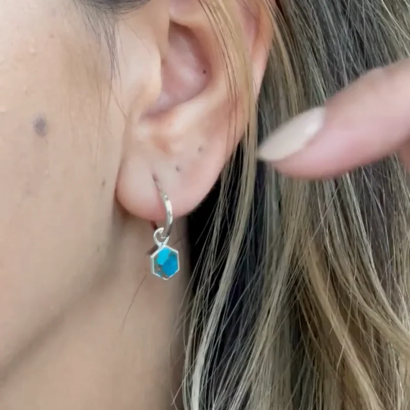 Cercei din argint Charlotte - Turcoaz Blue Copper | Cercei