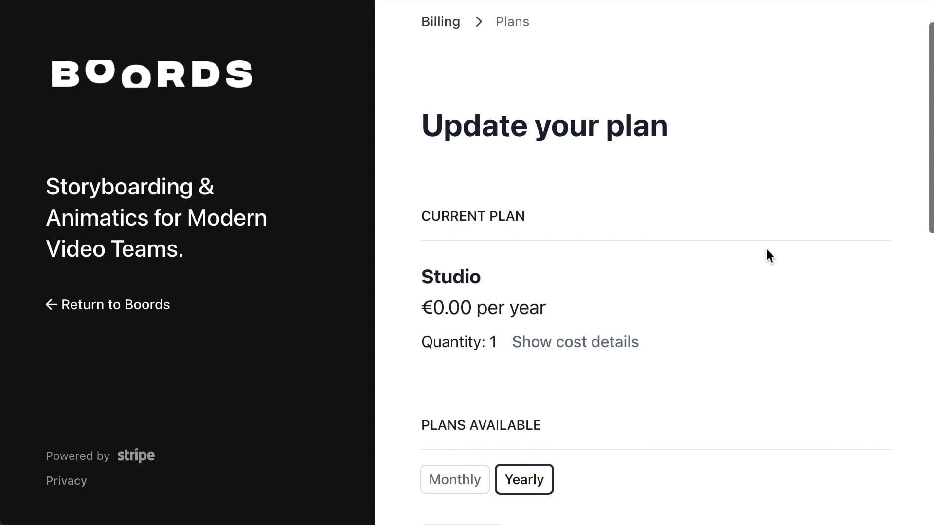 Changing your Plan on Vimeo