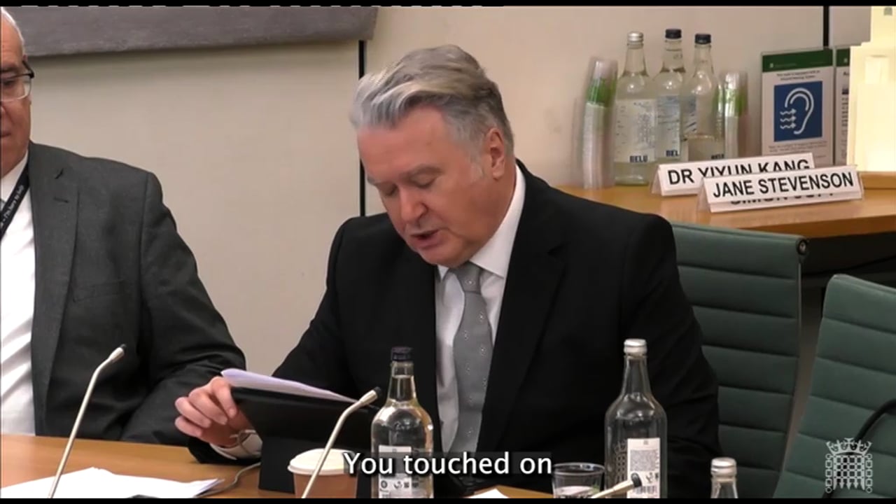 John Nicolson MP asks expert witness about the ethics of virtual reality shows