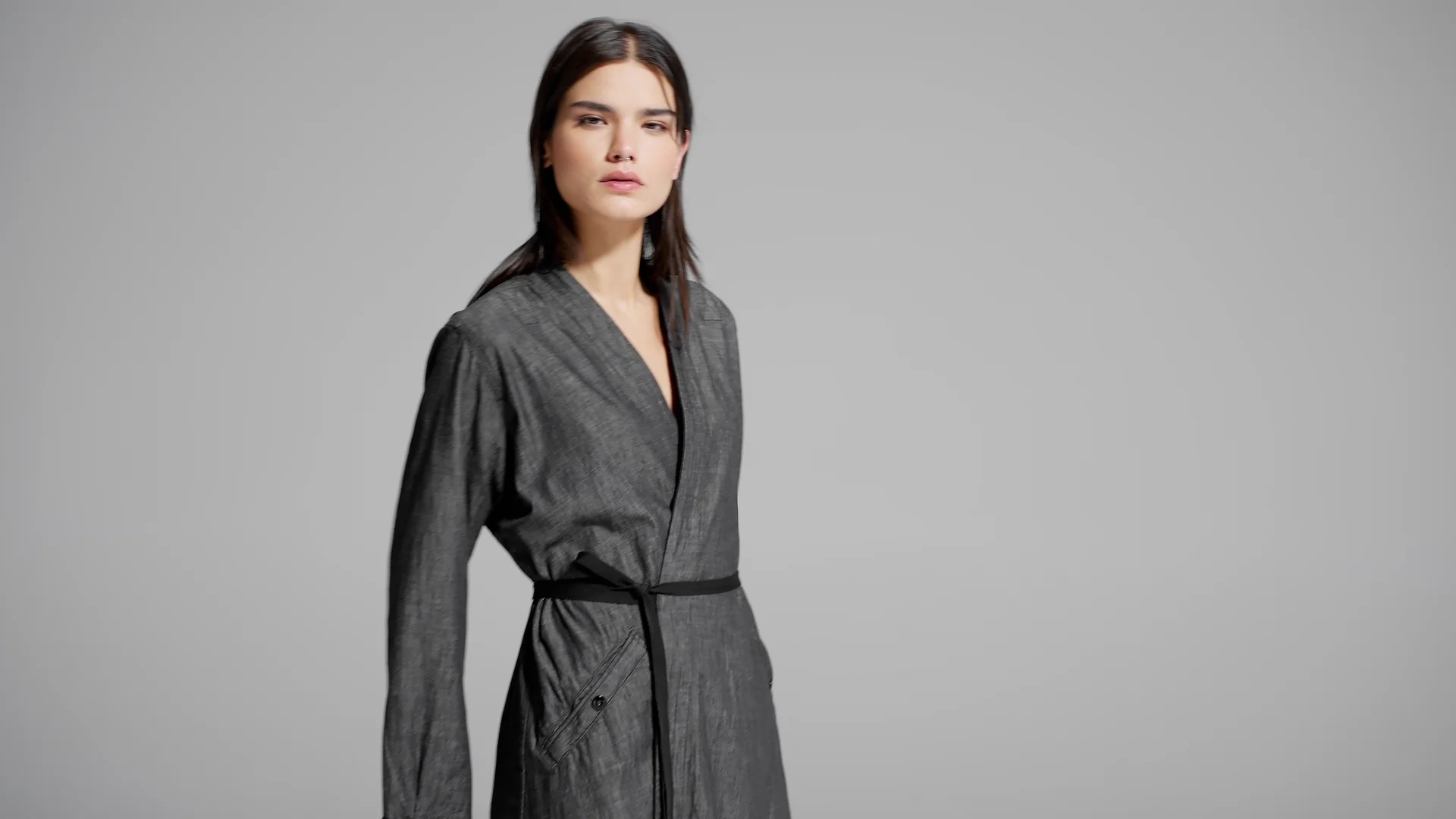 grey denim dress Grey Embellished Denim Midi Dress – Mint Velvet main image 0