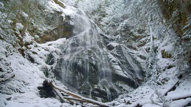Canadian Waterfalls in Winter - Cascade Falls, Mabel Lake, British Columbia, Canada