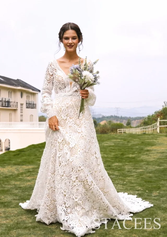 crochet lace wedding dress