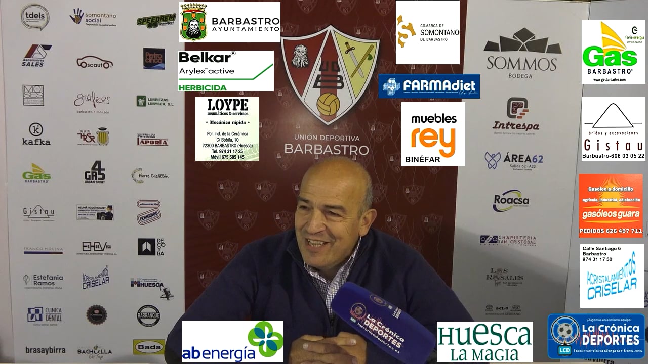 RAFA TORRES (Presidente UD Barbastro) "No estar en playoff es no conseguir los objetivos que teníamos previstos. Josete no tiene ningún ultimátum, pero hay que ser exigentes y si no llegan los resultados habrá que tomar esas decisiones"