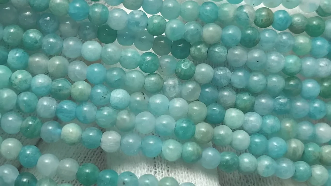 ロシアンアマゾナイト ラウンド3mm 1連｜天然石ビーズの卸問屋・通販