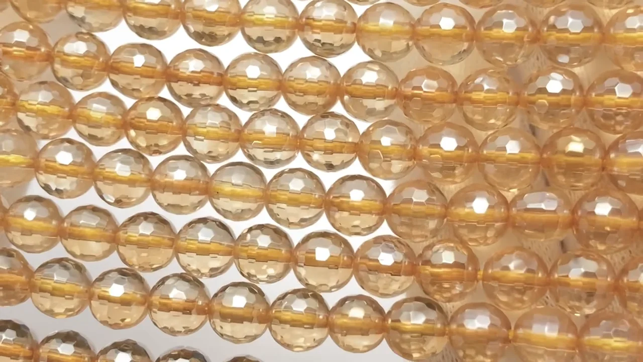 ゴールデンオーラ 128面ラウンドカット6mm ｜天然石ビーズの卸問屋