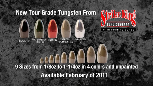 Strike King Tungsten Bullet Worm Weight 1/8 Ounce Watermeleon Red