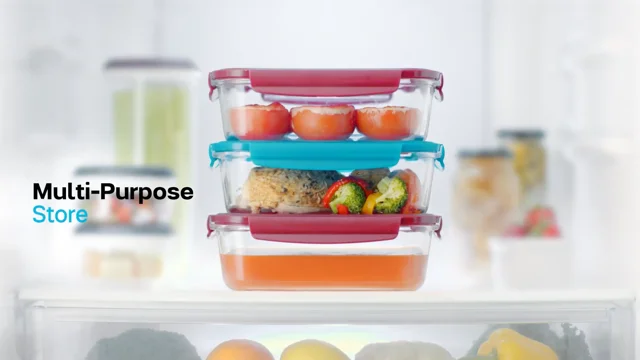 New Tupperware PremiaGlass Premia Glass Container Set in  Peacock: Mixed Drinkware Sets