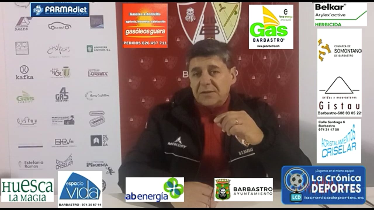 JOSETE (Entrenador Barbastro) UD Barbastro 3-1 CD Cariñena / Jornada 12 / 3ª División
