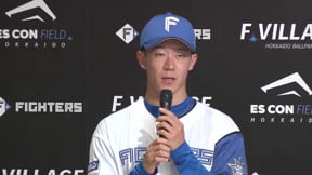 【ファイターズ 新入団選手発表会】ファイターズ・ドラフト1位 矢澤宏太「スピード感のあるプレーをしていきたい」 2022年11月26日 北海道日本ハムファイターズ