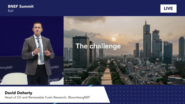 Watch "<h3>BNEF Talk: What Energy Investment Keeps Us on Track for 1.5°C Climate Scenarios?</h3>
David Doherty, Head of Oil and Renewable Fuels Research, BloombergNEF"