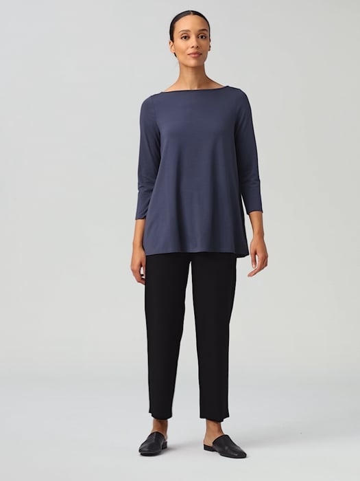 Fine Jersey Bateau Neck Top | EILEEN FISHER