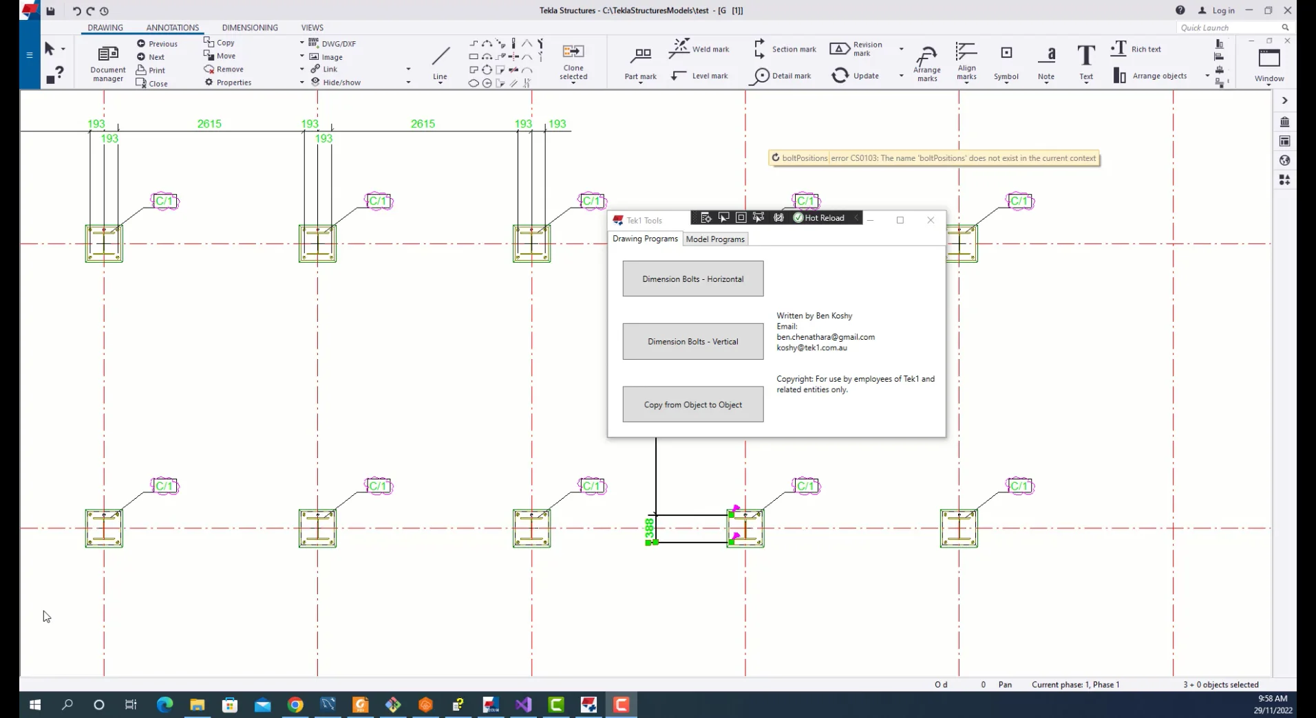 Tek 1 Tools - Dimension Bolts Program on Vimeo