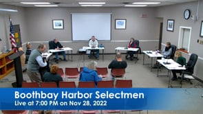 Boothbay Harbor Selectman Nov 28, 2022