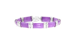 Lavender Jade Good Fortune Bracelet in Sterling Silver