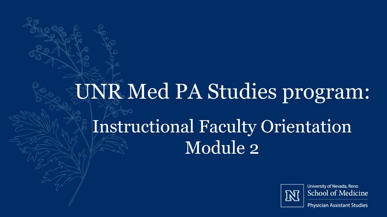 PA Instructional Faculty Orientation Module II.mp4 on Vimeo
