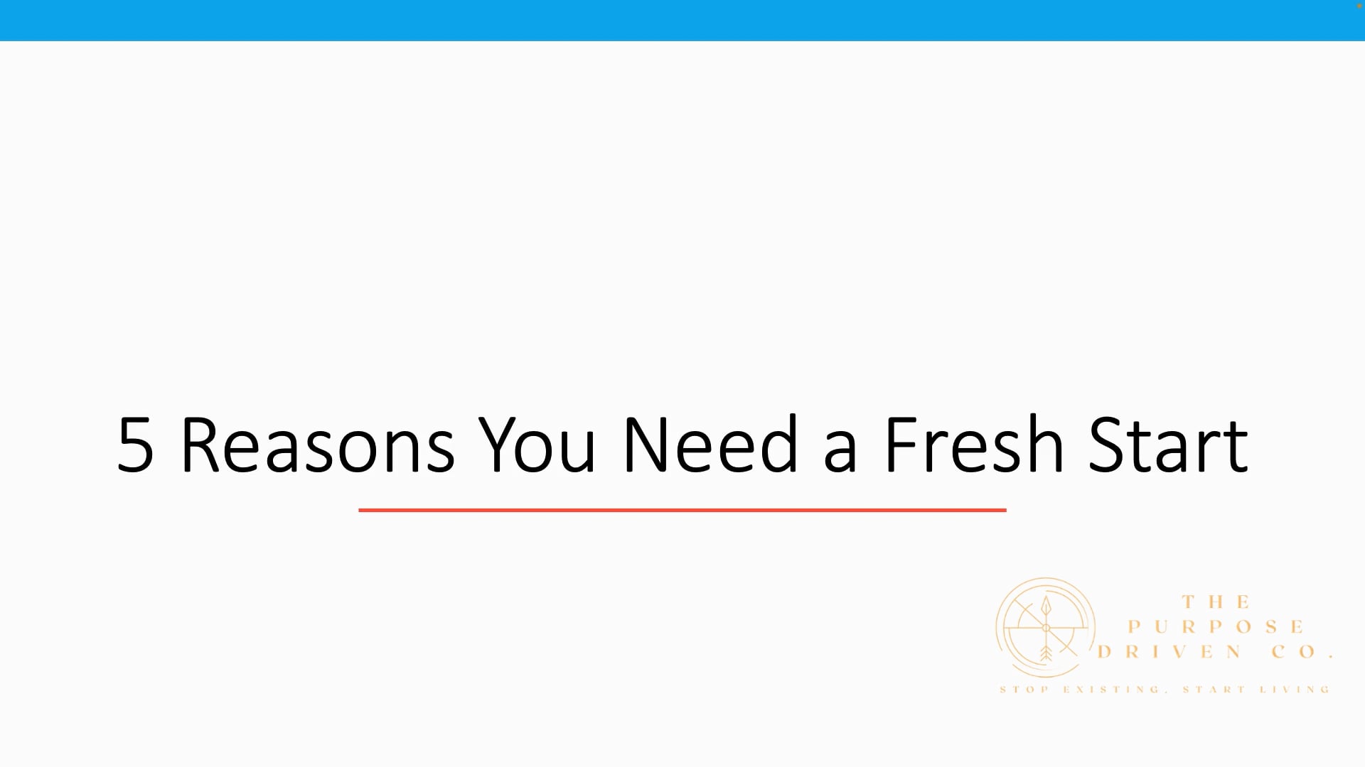 5 Reasons You Need A Fresh Start on Vimeo