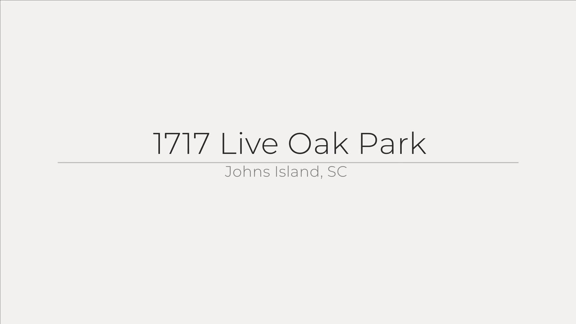 1717 Live Oak Park, Johns Island, SC on Vimeo