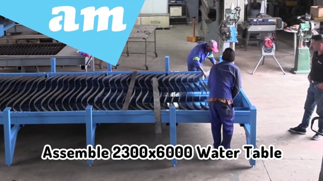 Assemble Local Manufactured Sectioned Water Cutting Table for Gantry CNC Plasma Cutting Machine