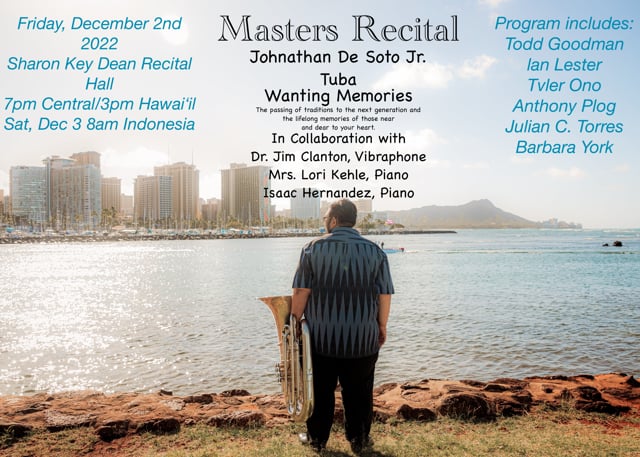2022-12-2 Jonathan De Soto Masters Recital "Wanting Memories"