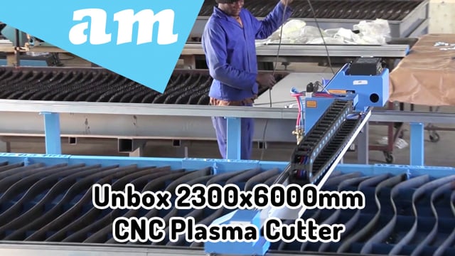 Unbox and Assemble Gantry CNC Plasma Cutting Machine of 2300x6000mm Cutting Area with Water Table