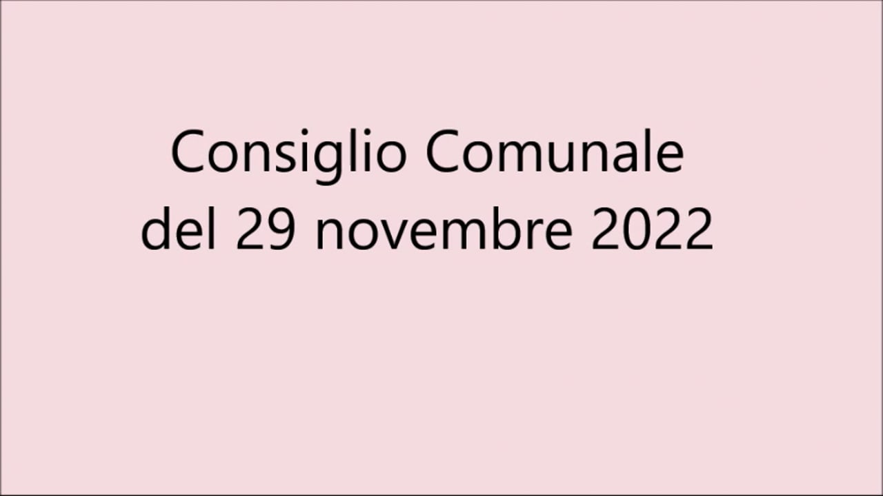 Consiglio comunale del 29 novembre 2022