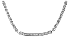 50 ct. t.w. Diamond Bar Byzantine Necklace in Sterling Silver