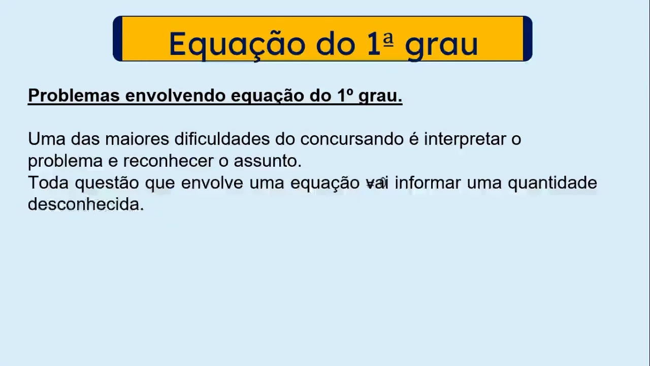 EQUAÇÃO DO 1º GRAU - CORTE DA LIVE 