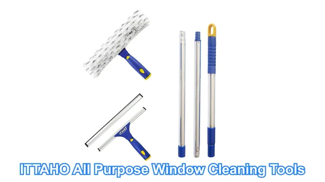 ITTAHO Squeegee for Window Cleaning,12Squeegee and 11Microfiber Scrubber  Combi with Stainless Steel Pole,Extendable Squeegee Window Cleaner for Car  - Imported Products from USA - iBhejo