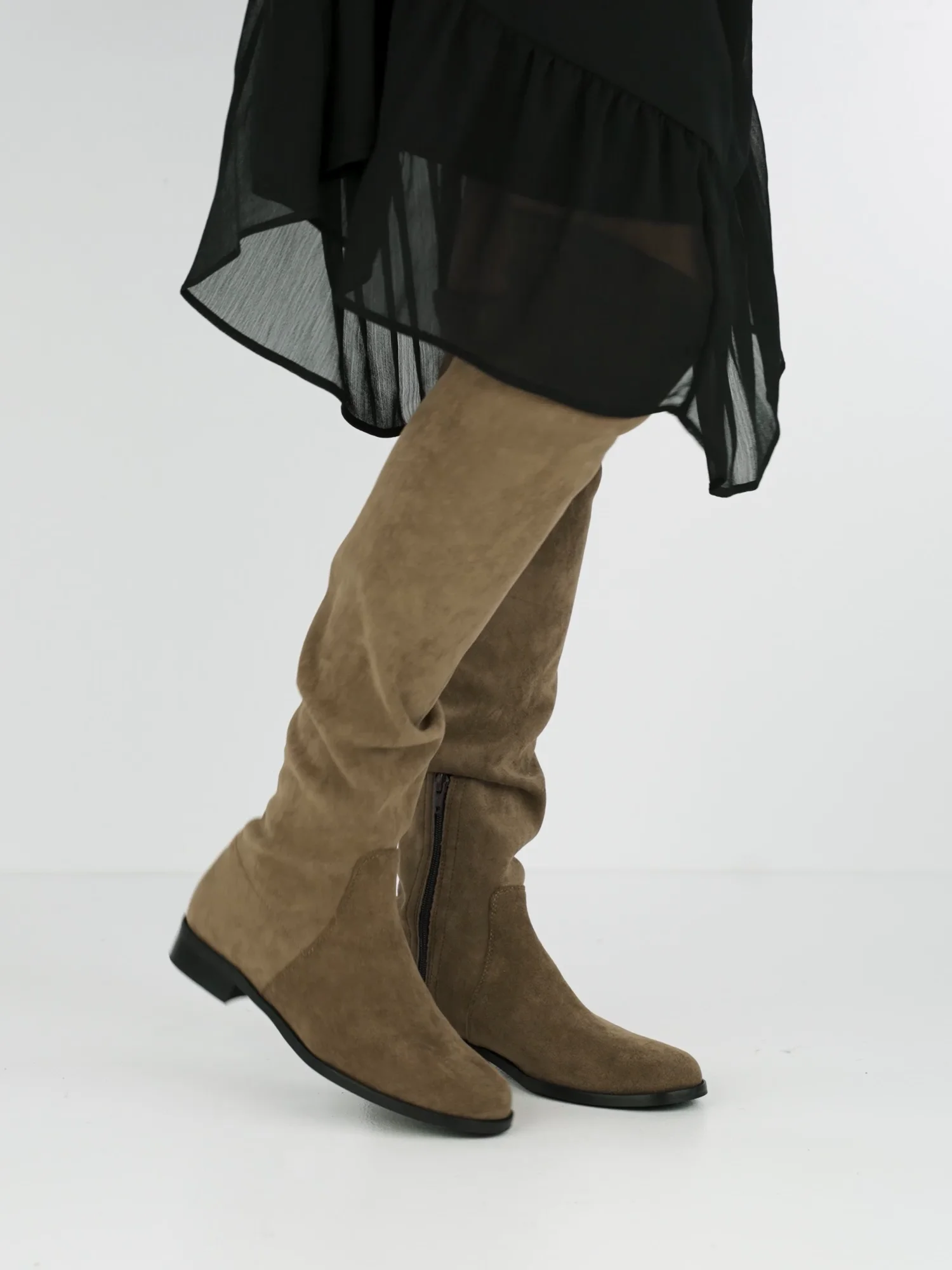 Low heel boots woman heel cm beige suede Barca Stores