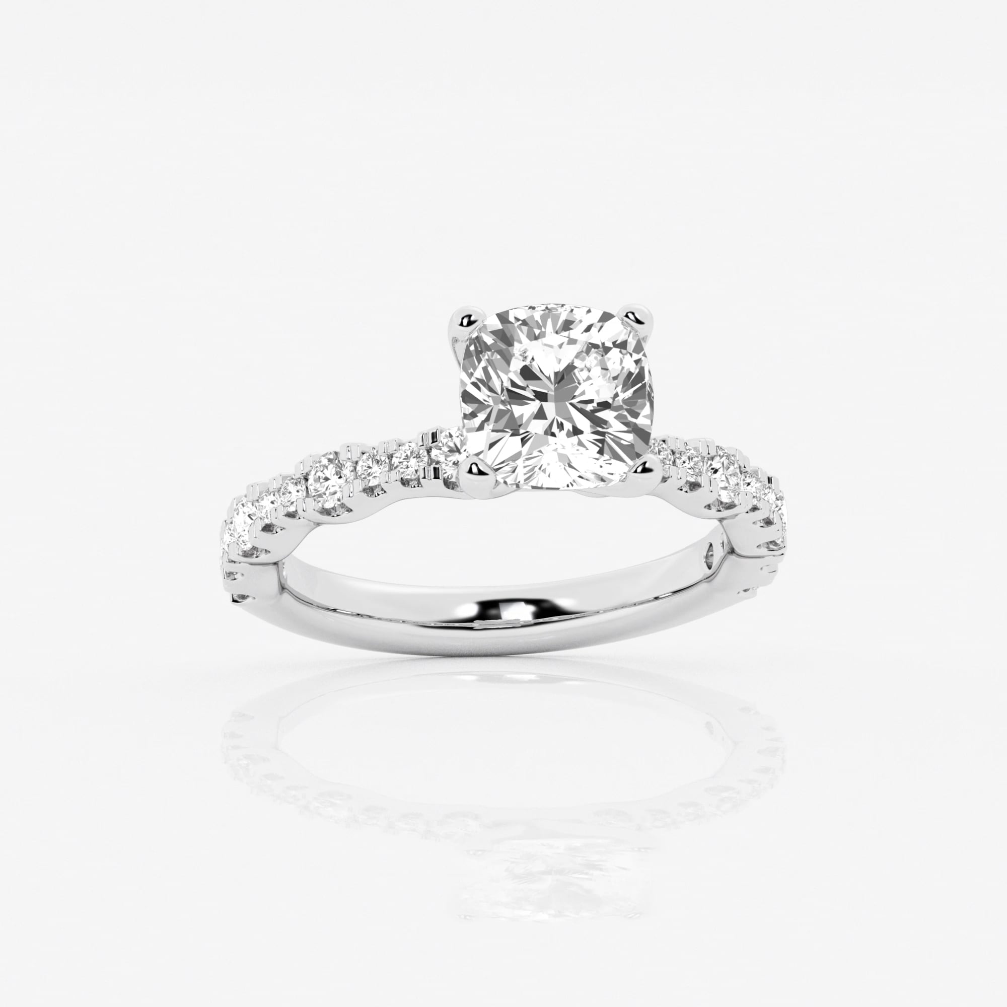 product video for 3 ctw Cushion Lab Grown Diamond Station Engagement Ring