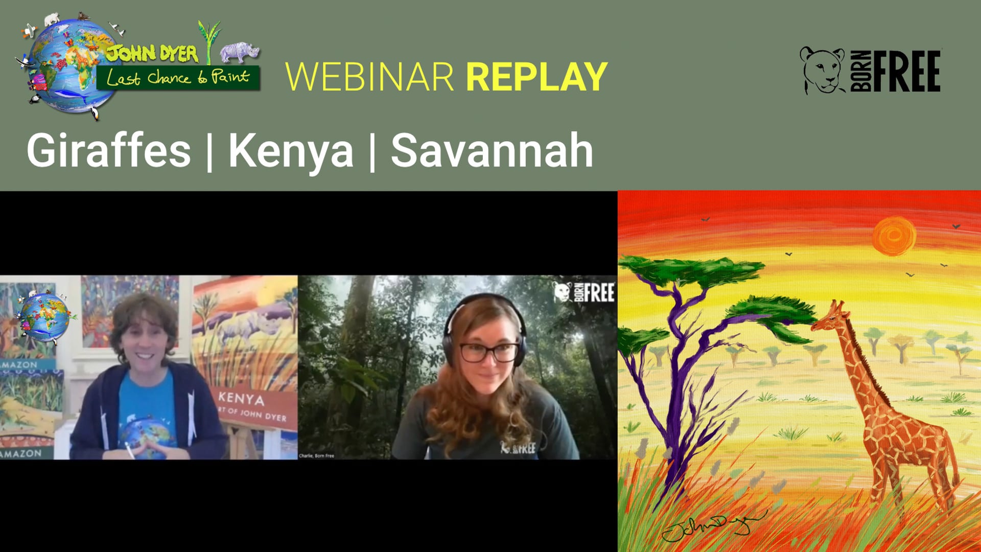 Paint and learn about acacia trees and giraffes in the savannah of Kenya, Africa