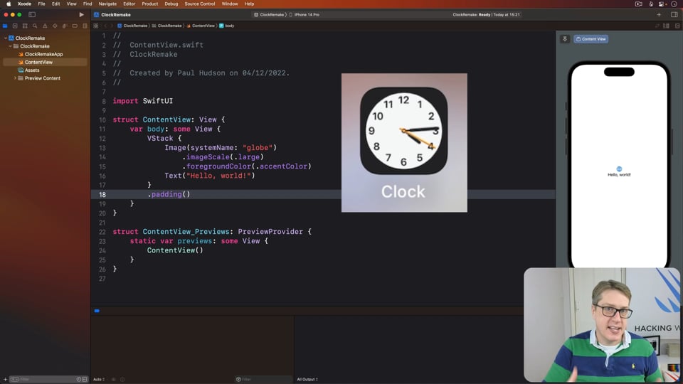Remaking the clock – Hacking with Swift+