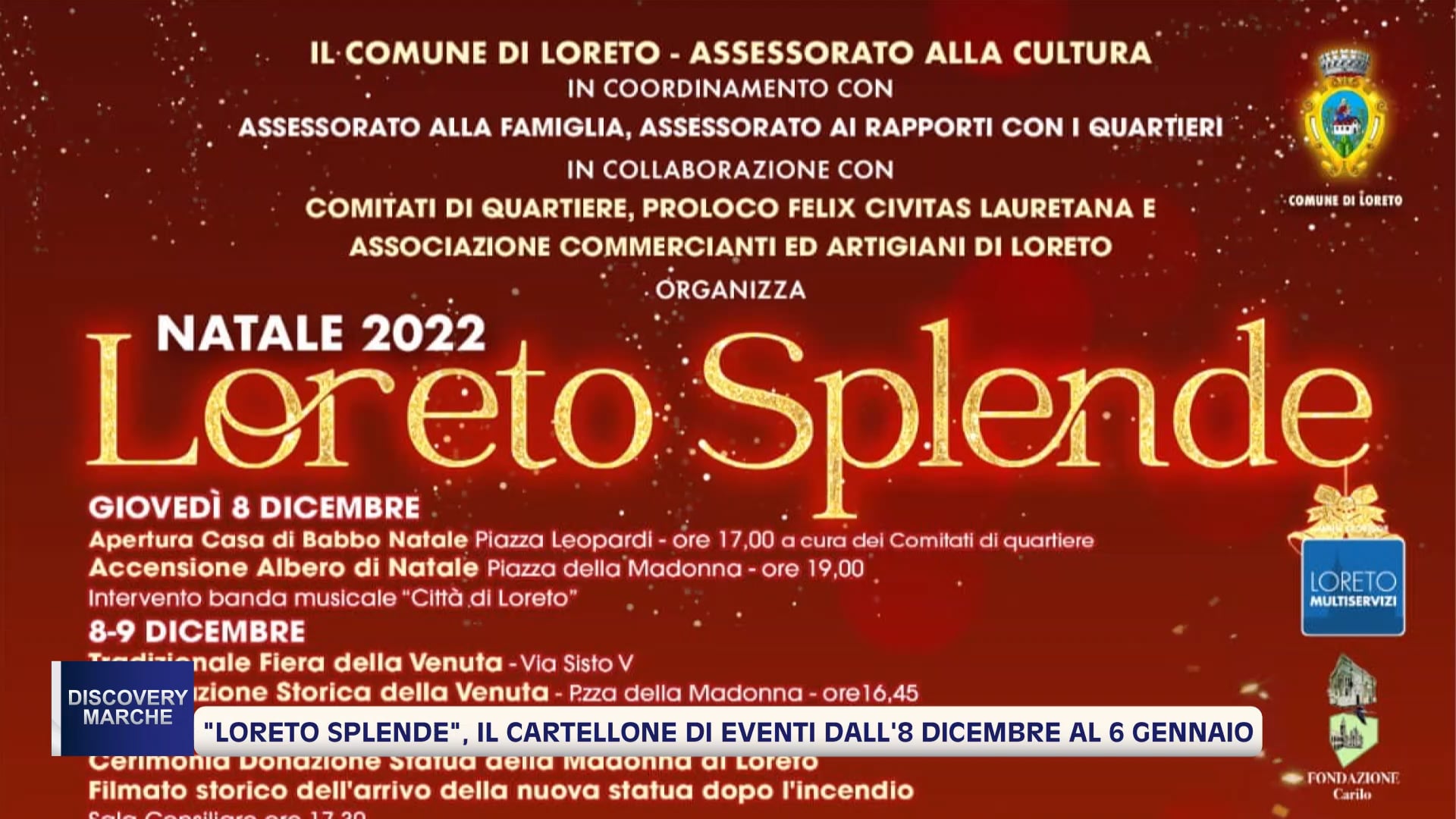 “Loreto splende”, il cartellone di eventi dall’8 dicembre al 6 gennaio – VIDEO