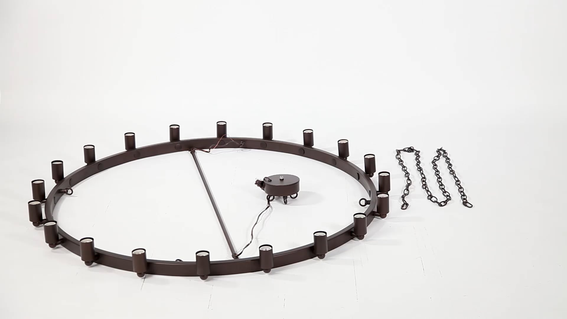 20 Light Candle Style Wagon Wheel Chandelier - Industrial - Chandeliers ...
