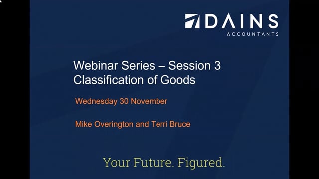 Classification of Goods - VAT & Customs Webinar - Session 3