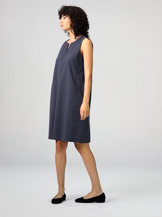 Cotton Blend Ponte Zip-Up Dress | EILEEN FISHER Cotton Blend Ponte Zip-Up Dress | EILEEN FISHER