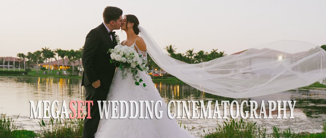 Bride and groom kissing