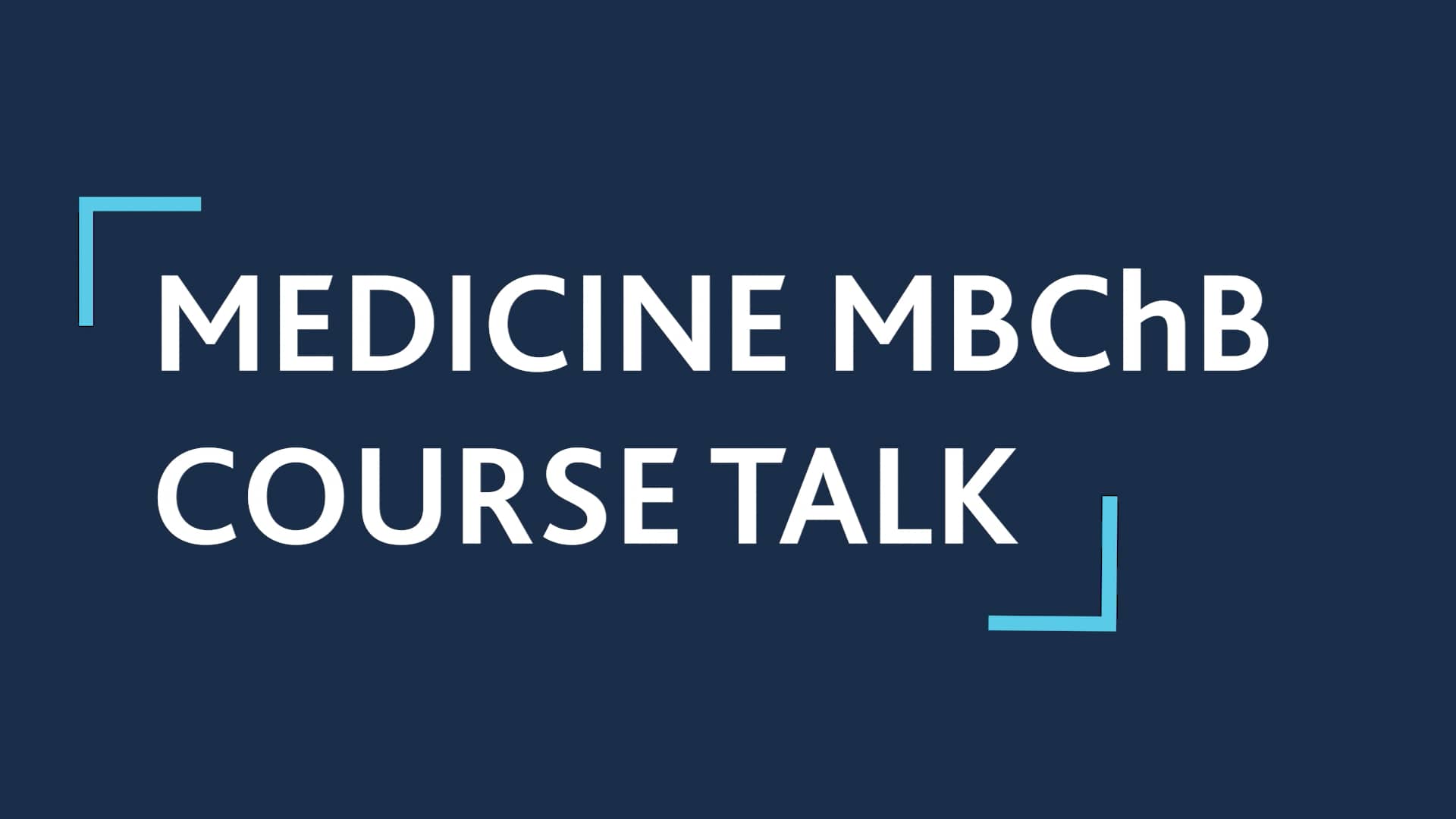 MBChB Course Talk on Vimeo