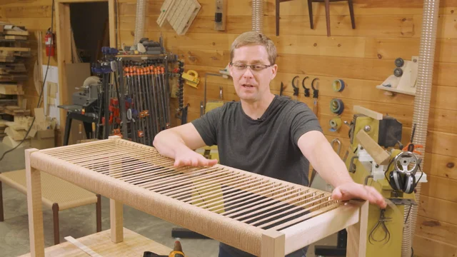 Contemporary stool with a woven Danish cord seat - FineWoodworking