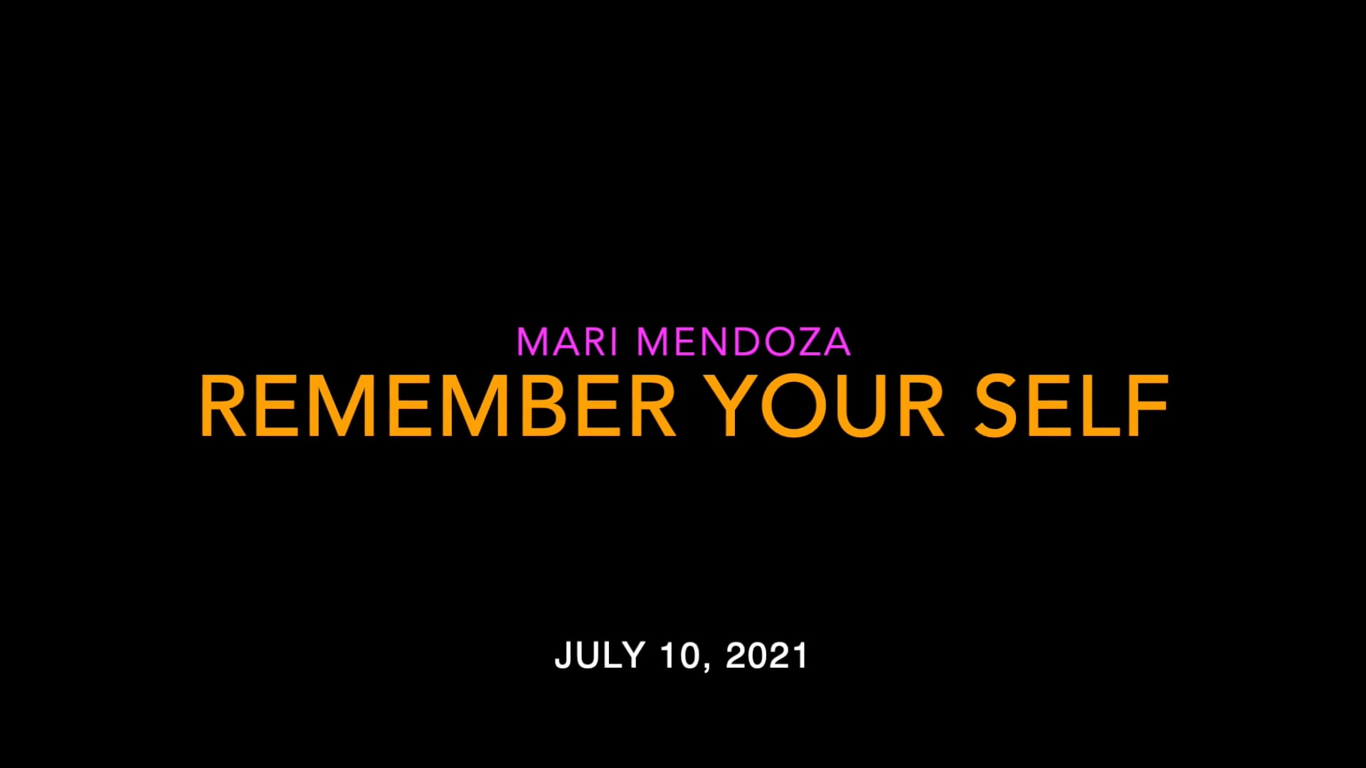 Remember Your Self Meditation