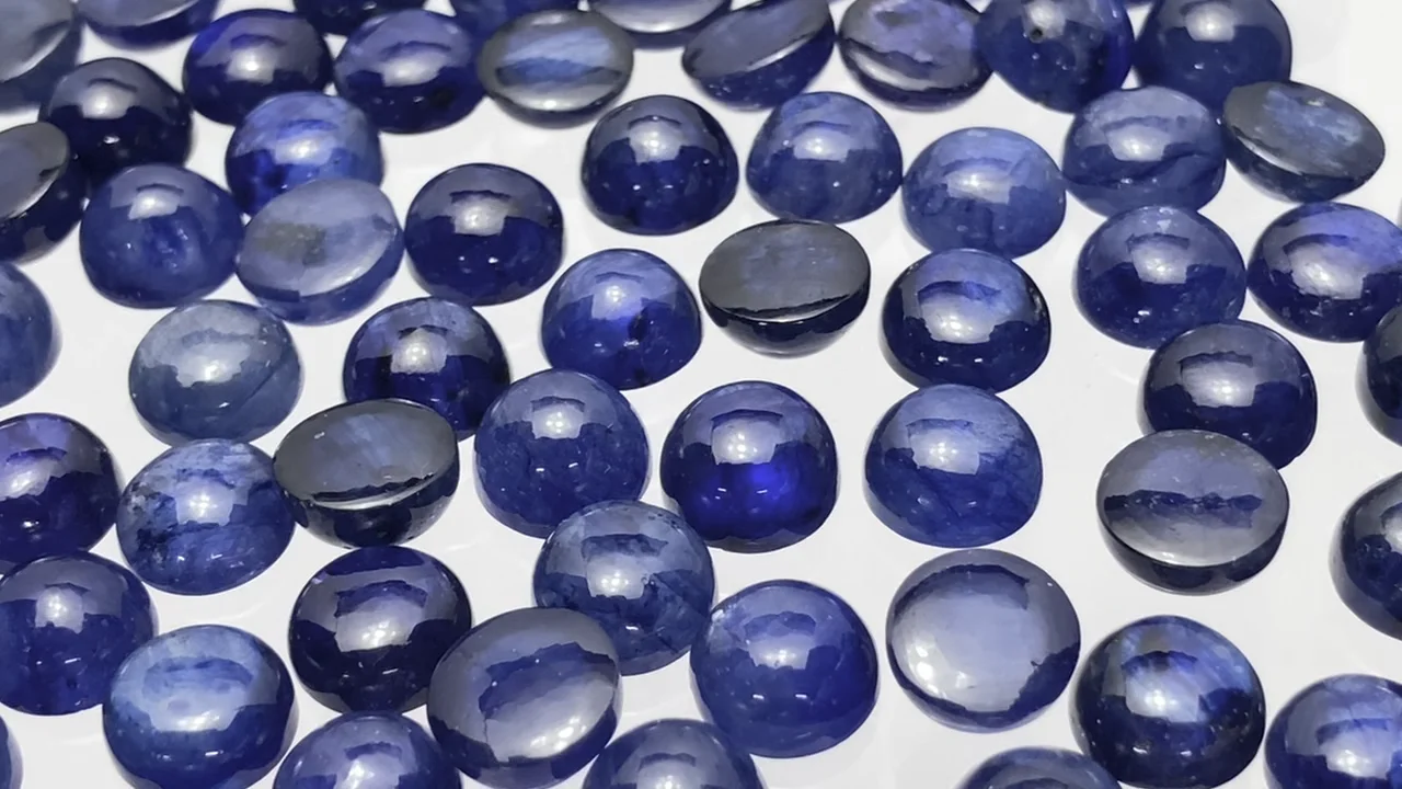 ブルーサファイア ラウンド カボション8×8mm 1個｜天然石ビーズの卸