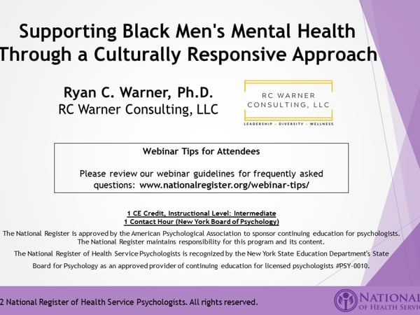 Supporting Black Mens Mental Health Through A Culturally Responsive