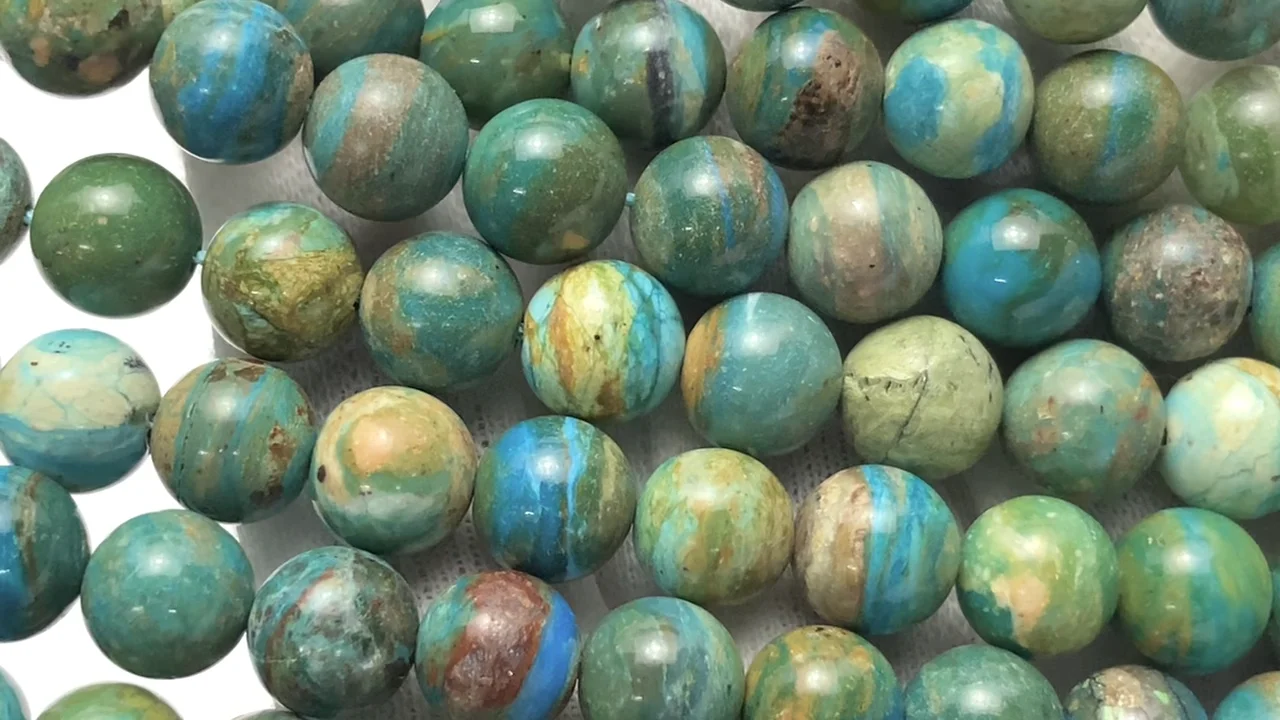 ブルーオパール（産地・ペルー） ラウンド8mm ｜天然石ビーズの卸問屋