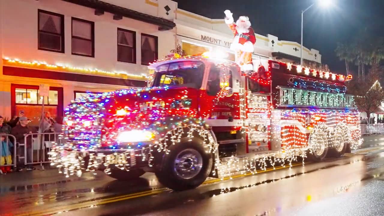 Calistoga Lighted Tractor Parade 2022 in 2 Minutes on Vimeo